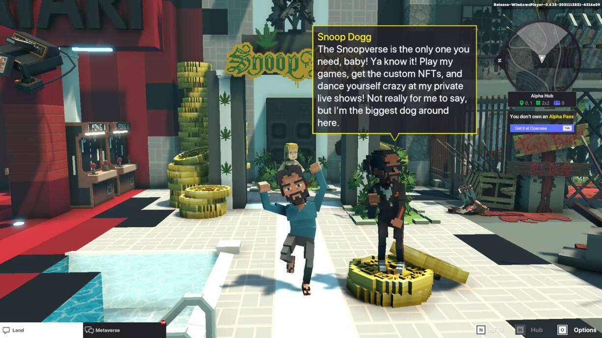 GUTES GESCHÄFT Der Rapper Snoop Dogg hat auf Decentraland das Snoopverse eingerichtet mit dem Nachbau seiner Villa. Eine virtuelle Nachbar parzelle konnte er für 450 000 Dollar verkaufen.