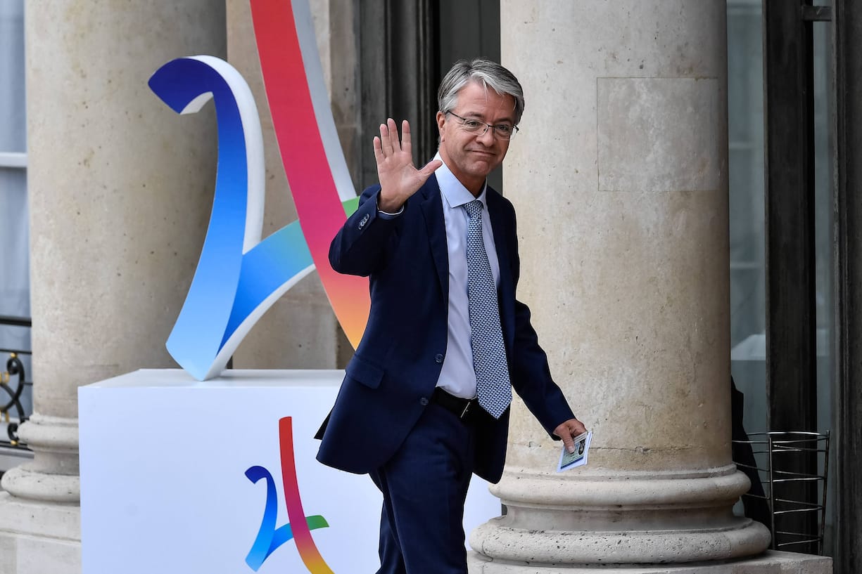 - The French Olympic delegation back from Lima. - 15/09/2017 - France / Ile-de-France (region) ; Ile-de-France (region) / Paris - Jean-Laurent Bonnafe, The French Olympic delegation back from Lima, is recieved by the french president Emmanuel Macron at the Elysee Palace. PUBLICATIONxINxGERxSUIxAUTxONLY JulienxMattiax/xLexPictorium LePictorium_0167329  