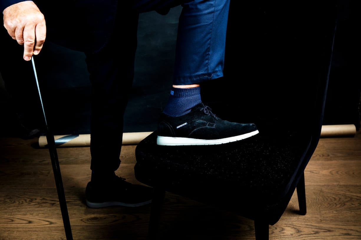 Martin Michael Mephisto trägt Mephisto-Schuhe aus eigener Kollektion