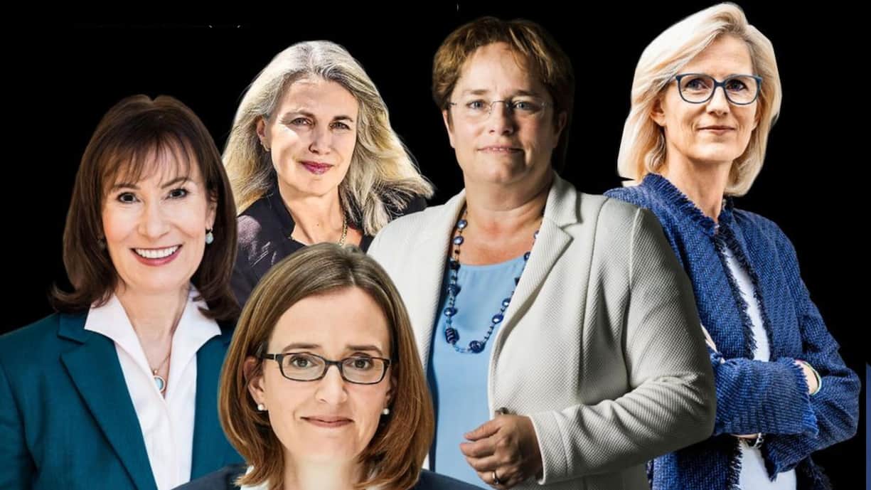 Suzanne Thoma (Sulzer), Monique Bourquin (Profi-VR), Dorothea von Boxberg (Lufthansa), Magdalena Martullo (Ems-Chemie) und Sabine Keller-Busse (UBS).