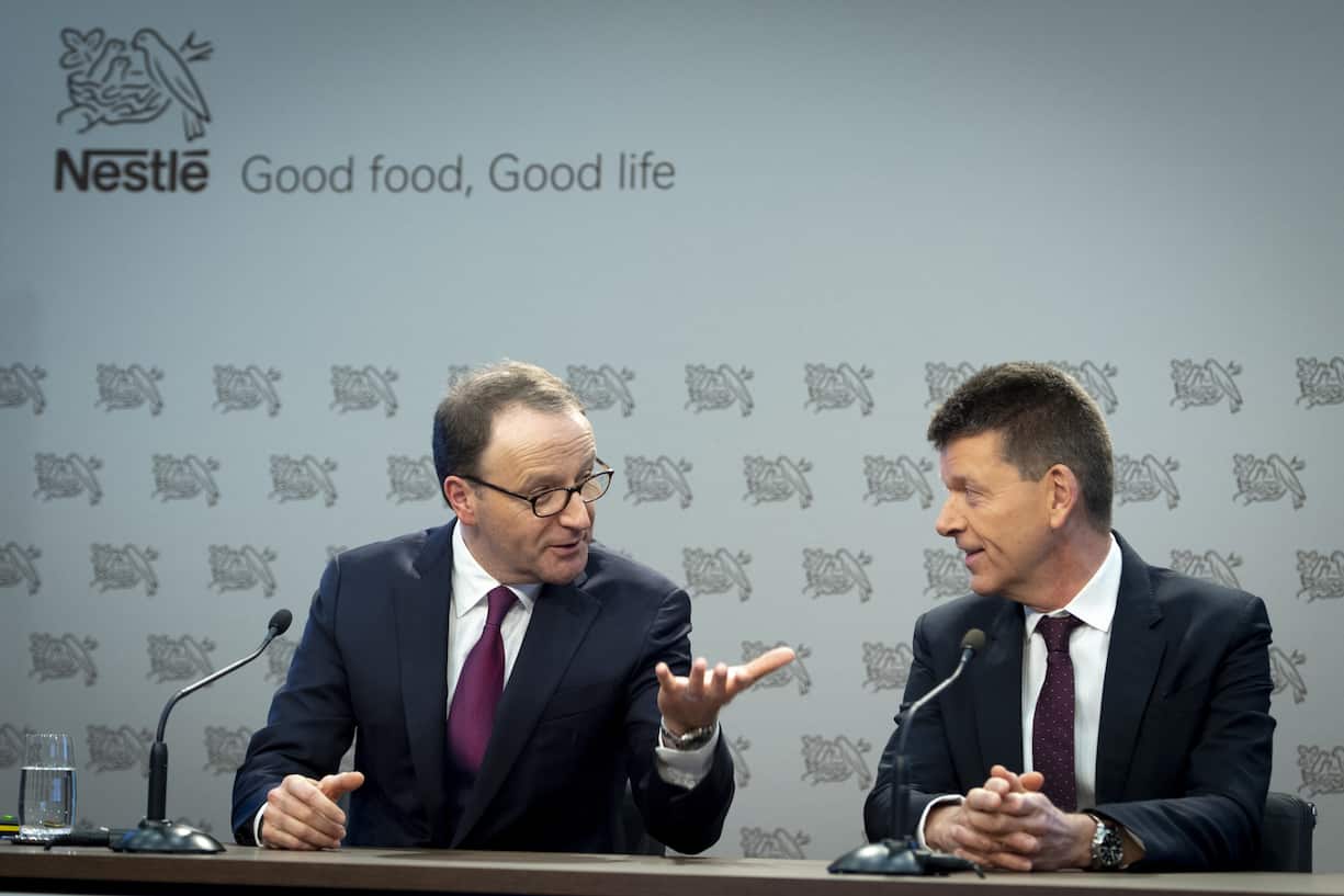 Nestlé-CEO Mark Schneider (links) und Nestlé-CFO ­François-Xavier Roger