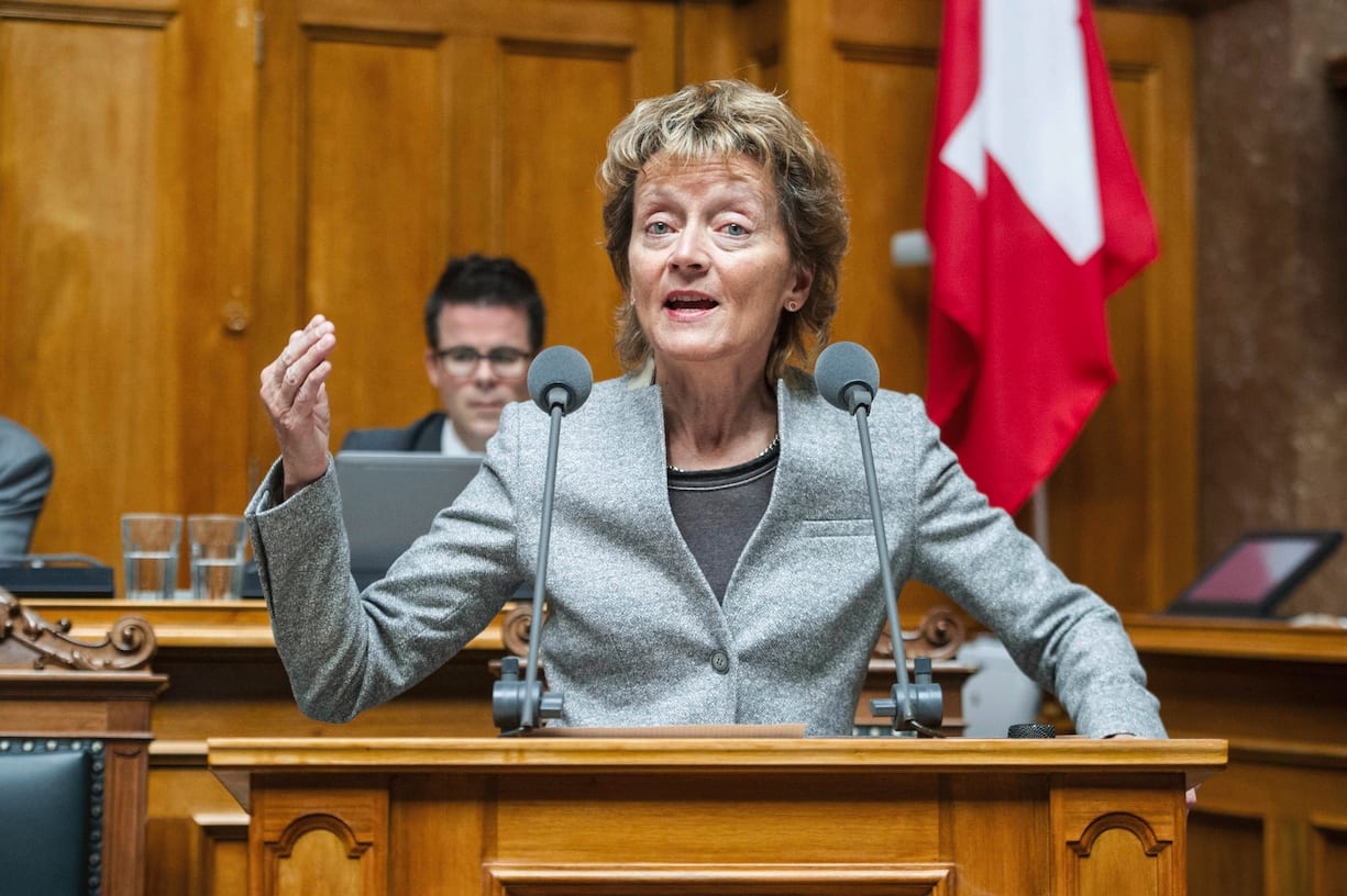 Inland - Wintersession 2014 Bern, 10.12.2014, Wintersession 2014, Bundesraetin Eveline Widmer-Schlumpf waehrend einer Debatte im Nationalrat. ( *** Domestic winter session 2014 Bern 10 12 2014 Winter session 2014 Federal Councillor Eveline Widmer Schlumpf during a debate in the National Council EQI