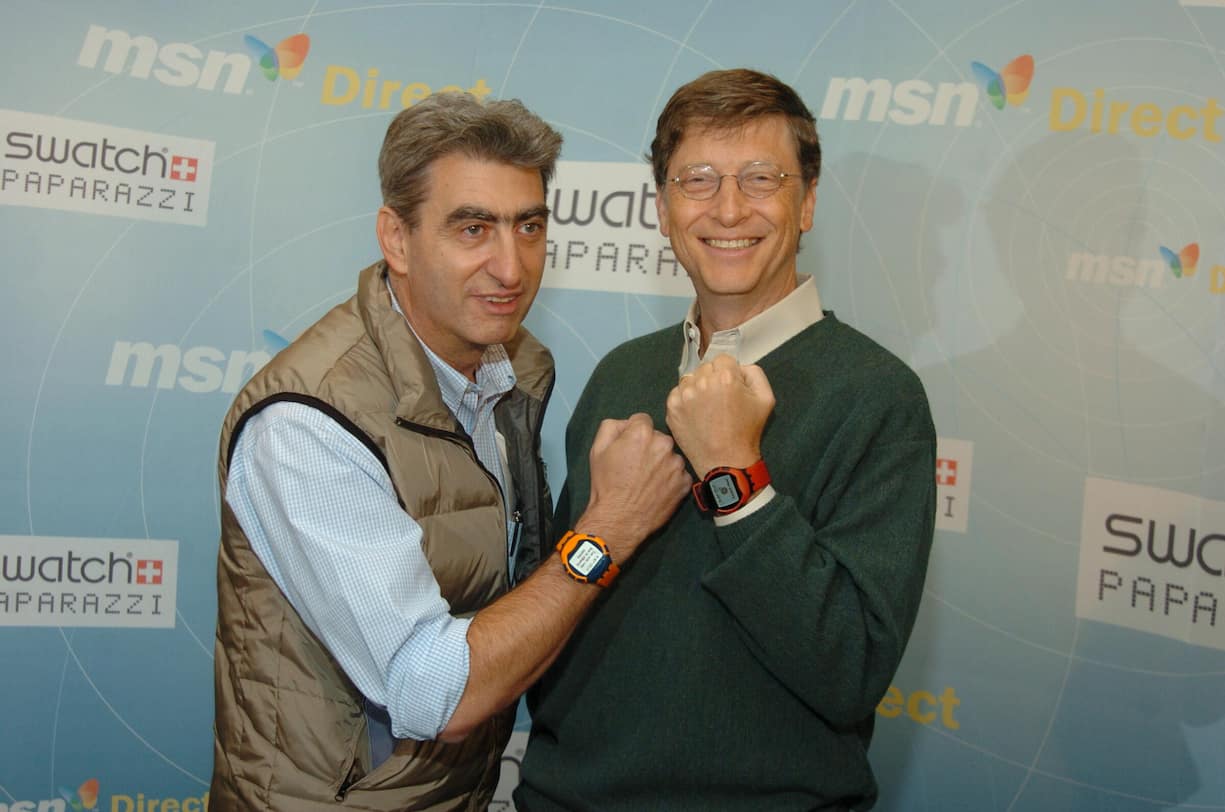 hochfliegendNick Hayek (l.) lancierte mit Bill Gates Anfang der Nullerjahre die Paparazzi – das Highlight wurde zum Strohfeuer.