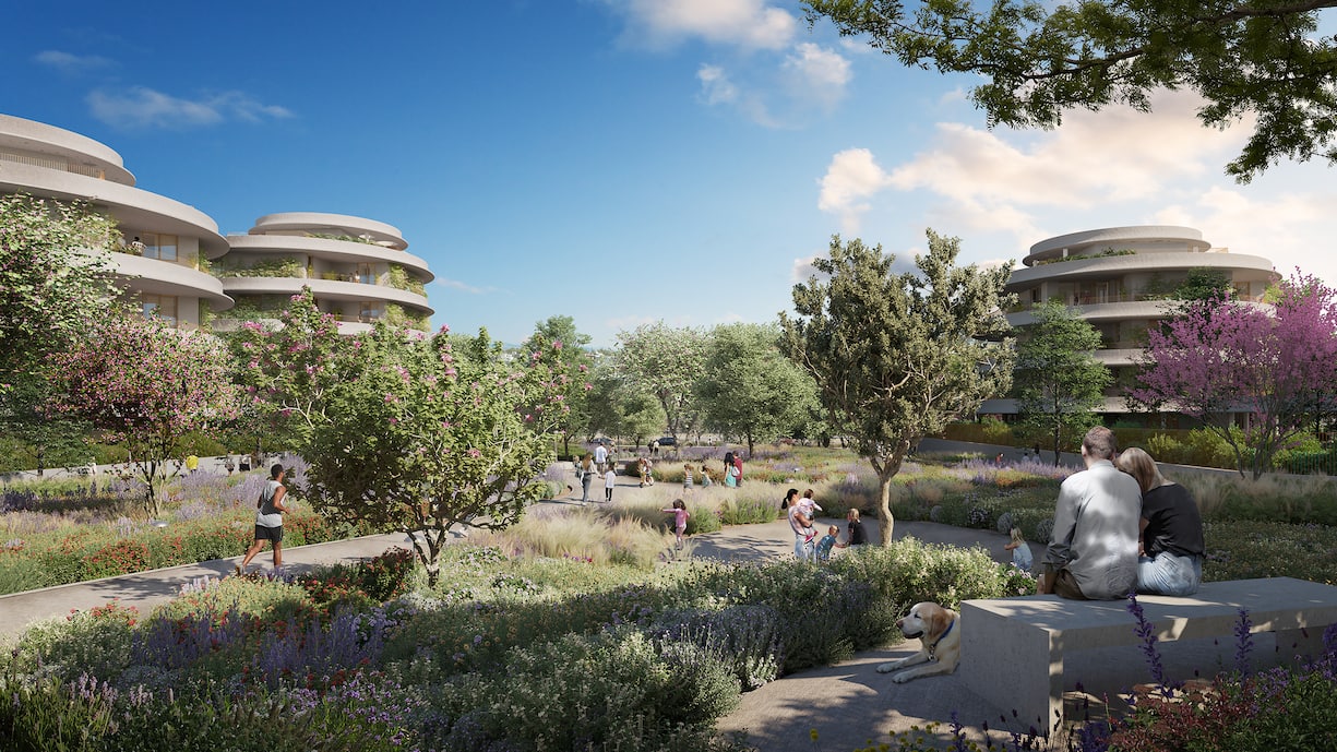 Park und Wohnanlage in der Überbauung «The Ellinikon» in Athen (Visualisierung: Lamda Development).