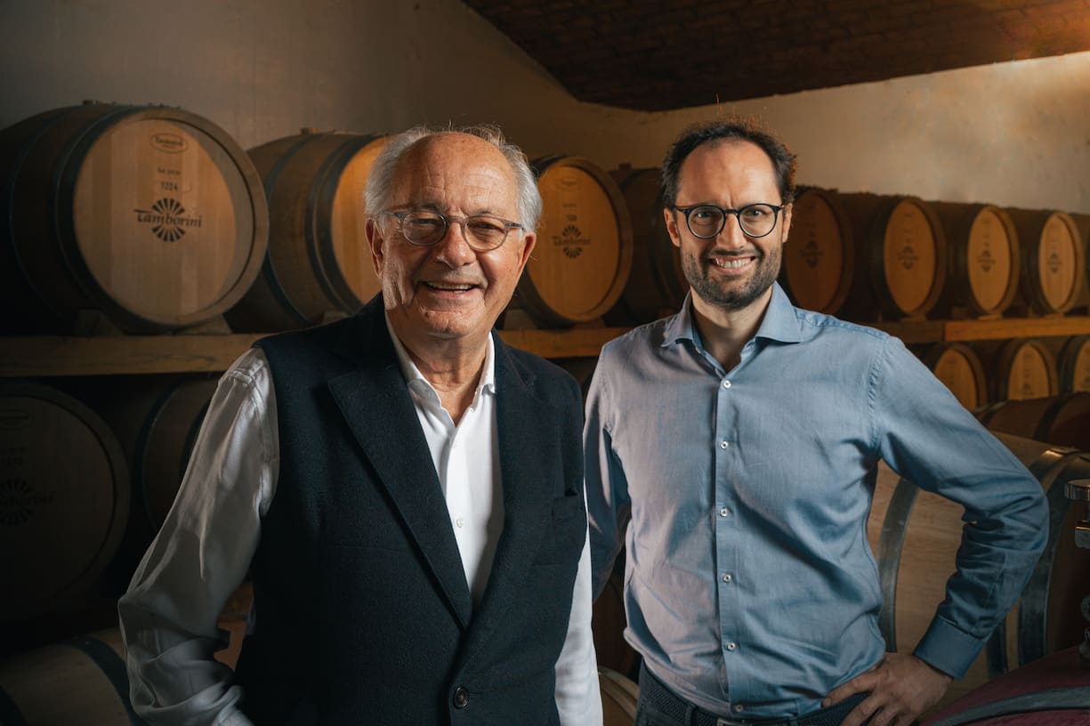 Winzer Claudio Tamborini (l.) und sein Neffe Mattia Bernardoni