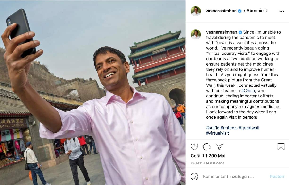Novartis-CEO Vas Narasimhan auf Facebook