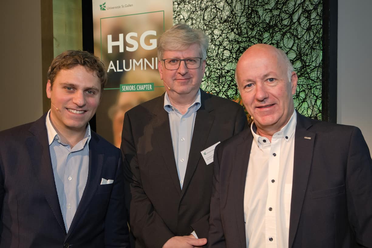 Pascal Kaufmann, Neurowissenschafter und Gründer von Starmind & Mindfire;Christopher Ganz, Group VP Digital R&D, ABB Technology Ltd.;Roland Siegwart, Professor für Autonome Systeme, ETH Zürich;