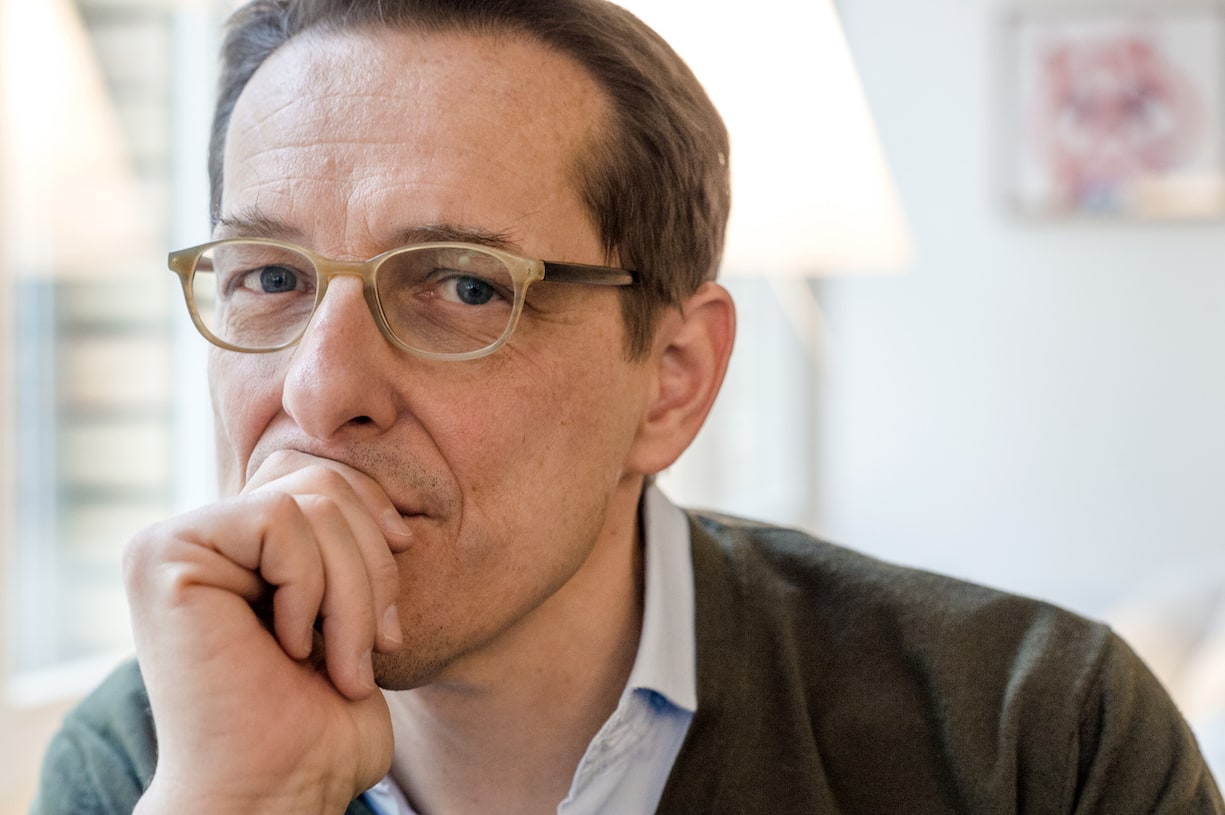 Portrait of Peter Haag, founder and managing director of publishing company Kein und Aber, taken at the publishing house in Zurich, Switzerland, on February 18, 2015. (KEYSTONE/Ayse Yavas£)Peter Haag, Gruender und Geschaeftsfuehrer des Verlags Kein und Aber, portraitiert am 18. Februar 2015, im Verlagshaus in Zuerich. (KEYSTONE/Ayse Yavas)