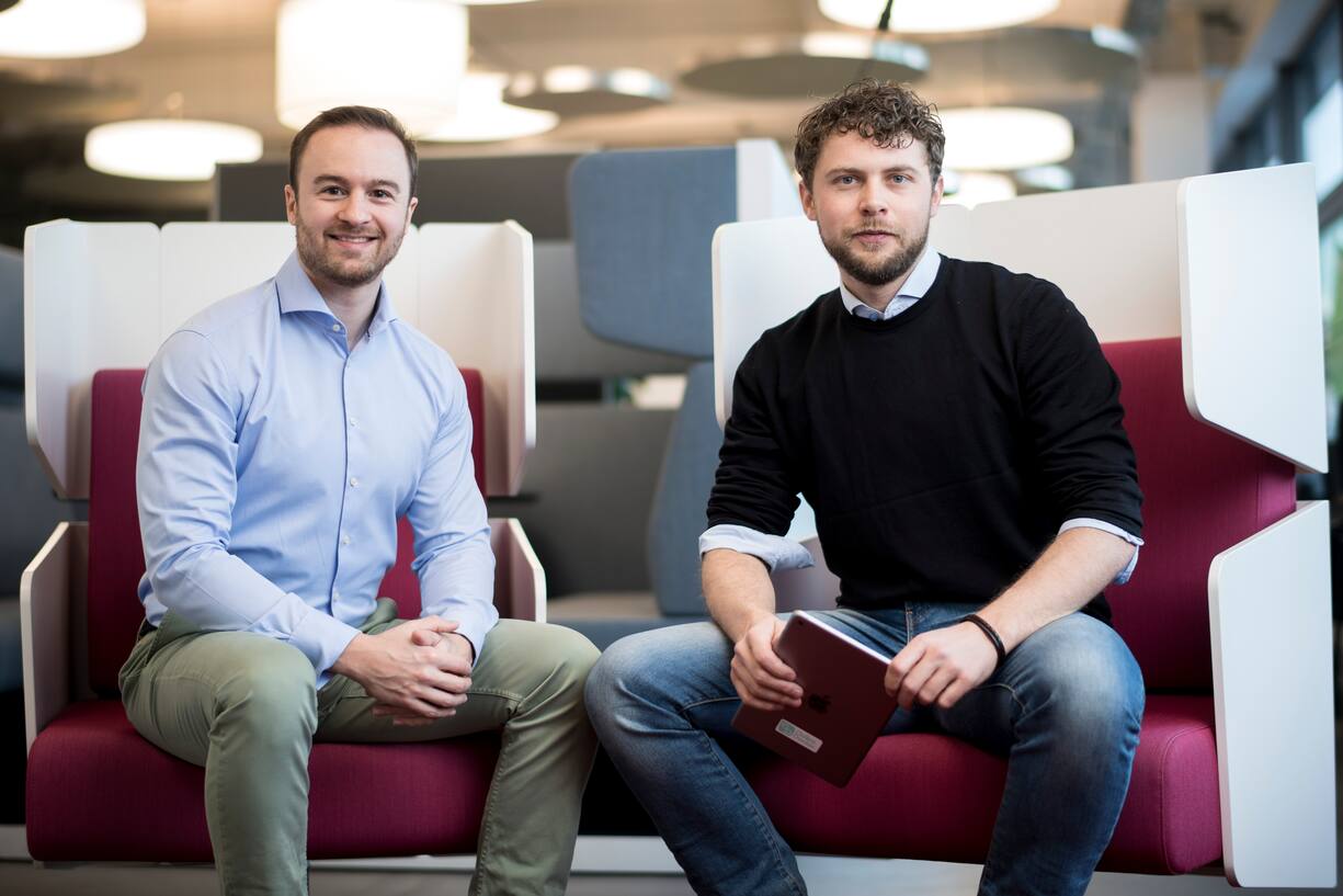 Philipp Wustrow, links, und Tobias Wolf, rechts, vom Start Up Onlinedoctors, aufgenommen am Mittwoch, 16. Januar 2019 in Sankt Gallen.