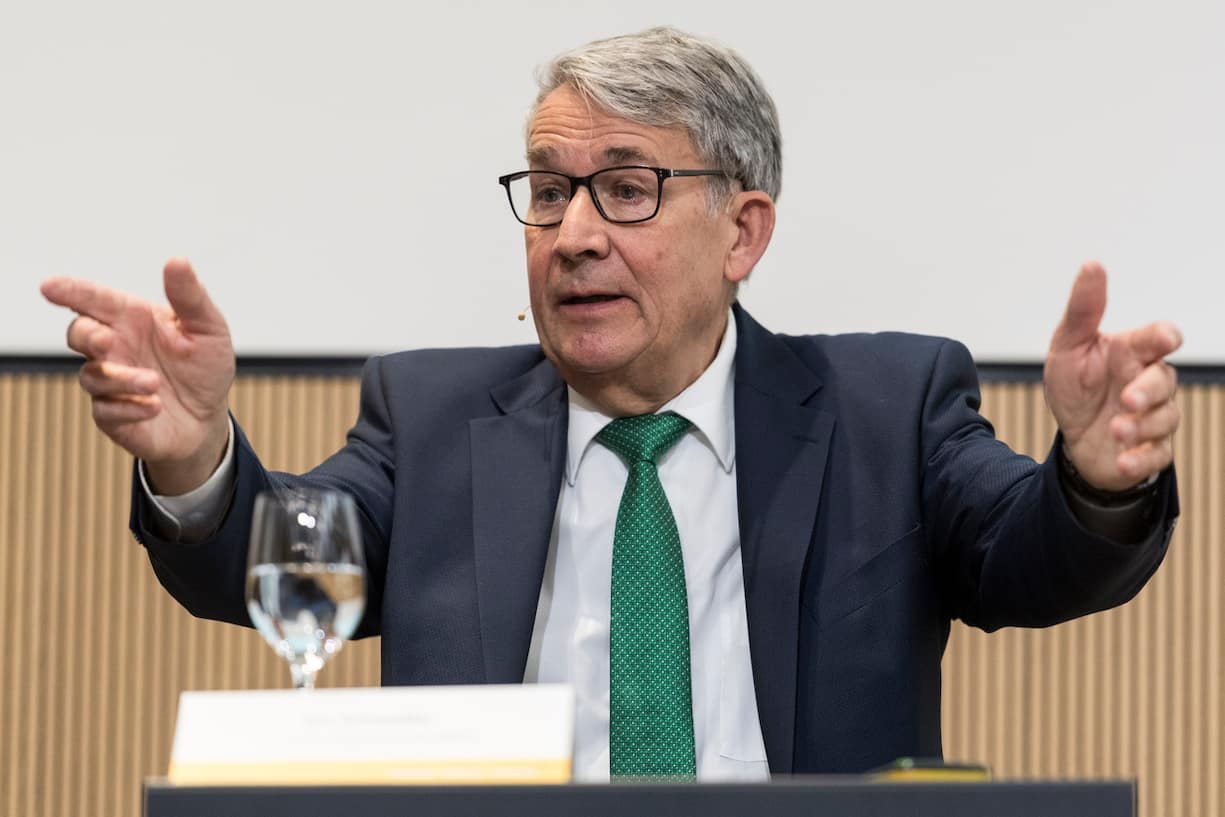 Urs Schwaller, Praesident des Verwaltungsrats spricht an der Bilanzmedienkonferenz der Schweizerischen Post, am Donnerstag, 7. Maerz 2019 am Hauptsitz der Post in Bern. (KEYSTONE/Alessandro della Valle)