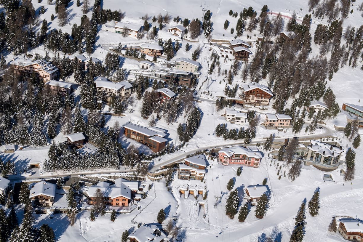 St. Moritz and the Engadine Valley by Air.Suvretta, Brattas, Saint Moritz City, Lake, Corvatsch, Sils, Silvaplana, Champfercopyright: fotoswiss.com/giancarlo cattaneo
