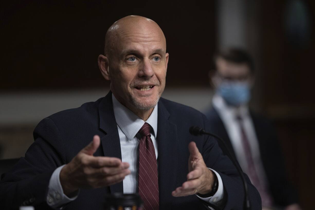 Dr. Stephen Hahn, commissioner of the U.S. Food and Drug Administration, testifies during a Senate Senate Health, Education, Labor, and Pensions Committee Hearing on the federal government response to COVID-19 on Capitol Hill Wednesday, Sept. 23, 2020, in Washington. (Graeme Jennings/Pool via AP)