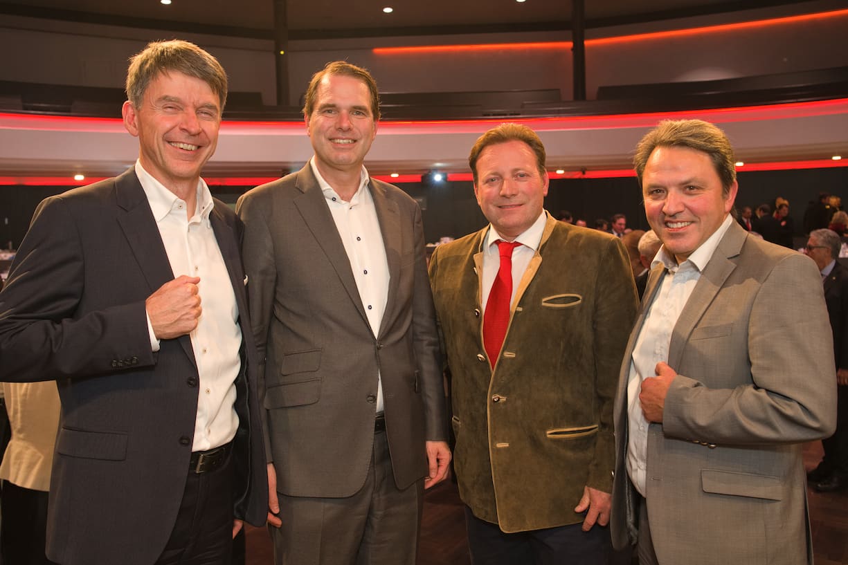 Thomas Trachsler, COO, die Mobiliar;Beat Brechbühl, Kellerhals Carrard;Roger Spycher, CEO Presto AG;René Schmied, CEO, Bern Mobil