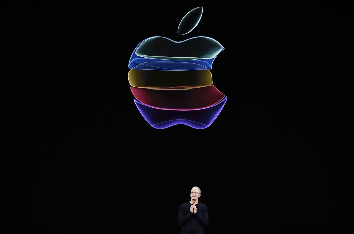 Tim Cook, chief executive officer of Apple Inc., speaks during an event at the Steve Jobs Theater in Cupertino, California, U.S., on Tuesday, Sept. 10, 2019. Apple unveiled the iPhone 11 that will replace the XR and start at $699. Photographer: David Paul Morris/Bloomberg