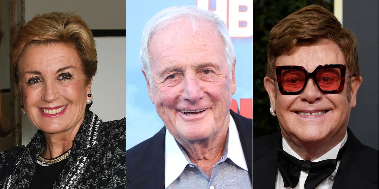 Valerie Wertheimer, Jerry Weintraub, Elton John (v.l.).