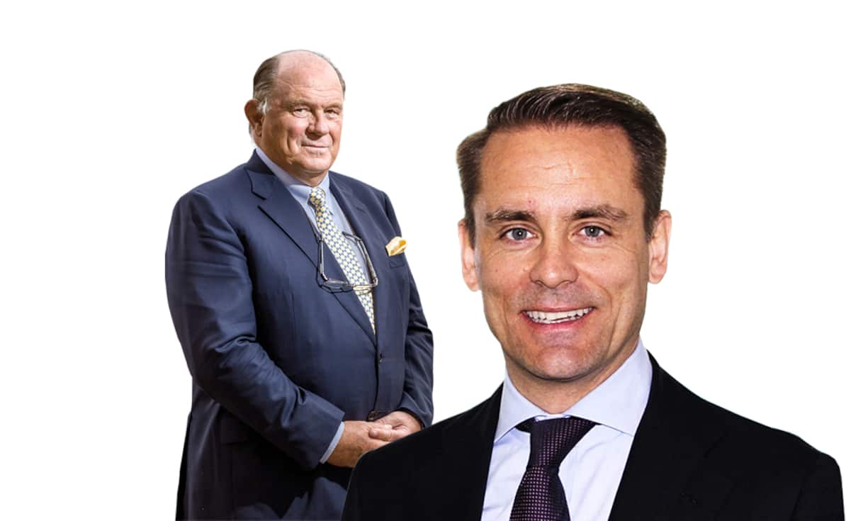 Swiss-Re-Präsident Walter Kielholz und BlackRock Topmann David Blumer 