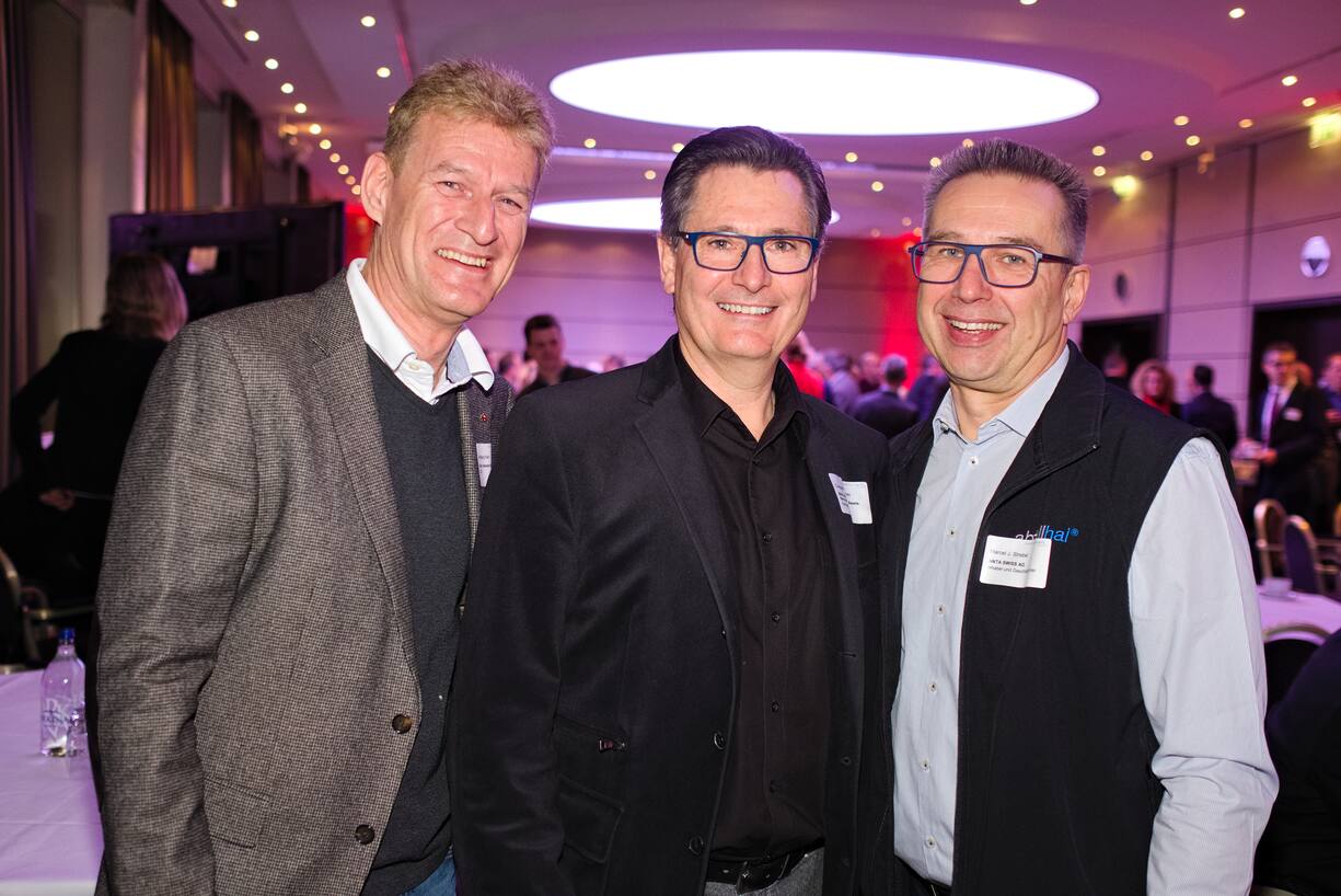 Wolfgang Klein, CEO, Klein Computer System AG;Conradin Cathomen, Partner MAS Management Assets Services AG (und Ex-Skirennfahrer);Marcel J. Strebel, Inhaber, ANTA SWISS AG
