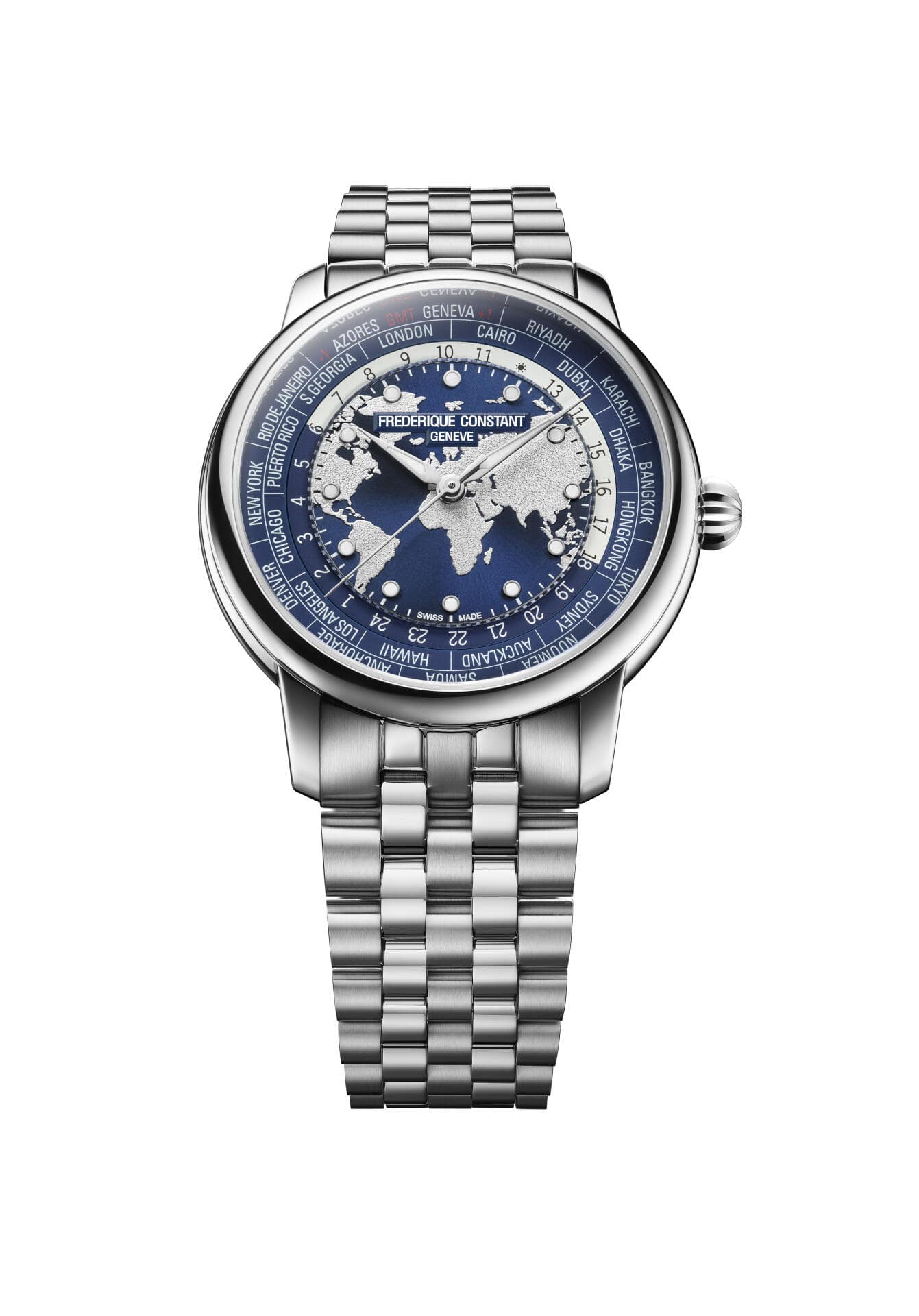 Das Modell ganz aus Stahl vom Classic Worldtimer mit Manufakturkaliber. Preis: 4995 Franken.