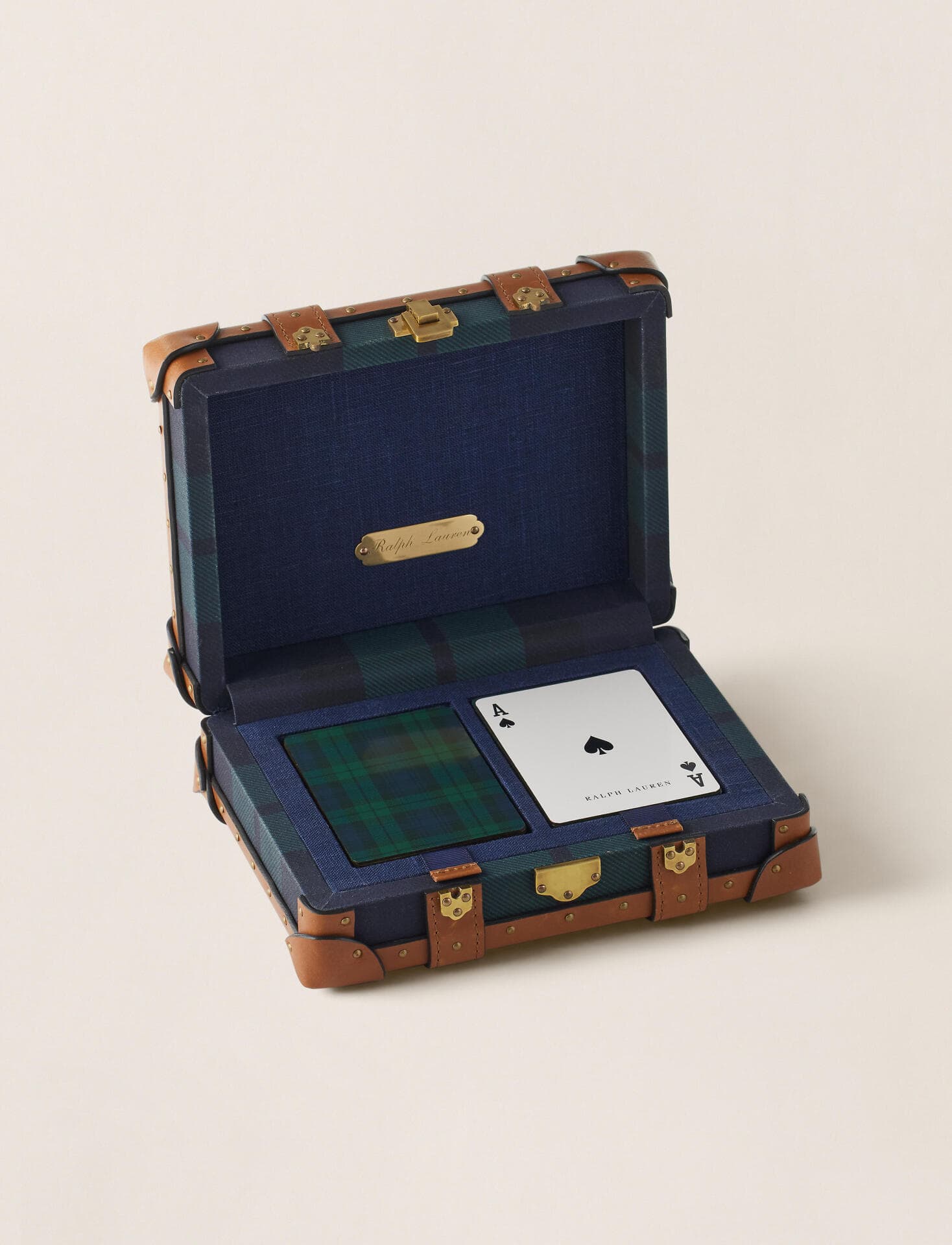 Spielkartenset aus Segeltuch mit Lederbesatz von Ralph Lauren, 905 Fr.