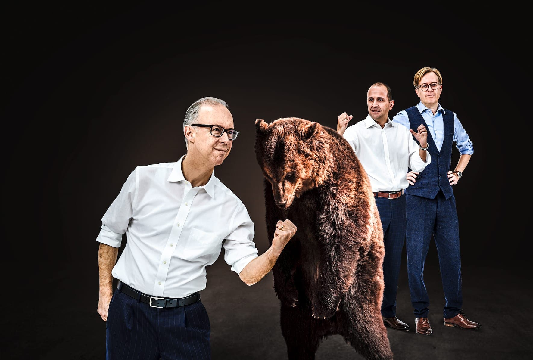 Matthias Hug, Vinicio Marsiaj und Bruno Verstraete (v.l.) Geldmanager von Lakefield Partners