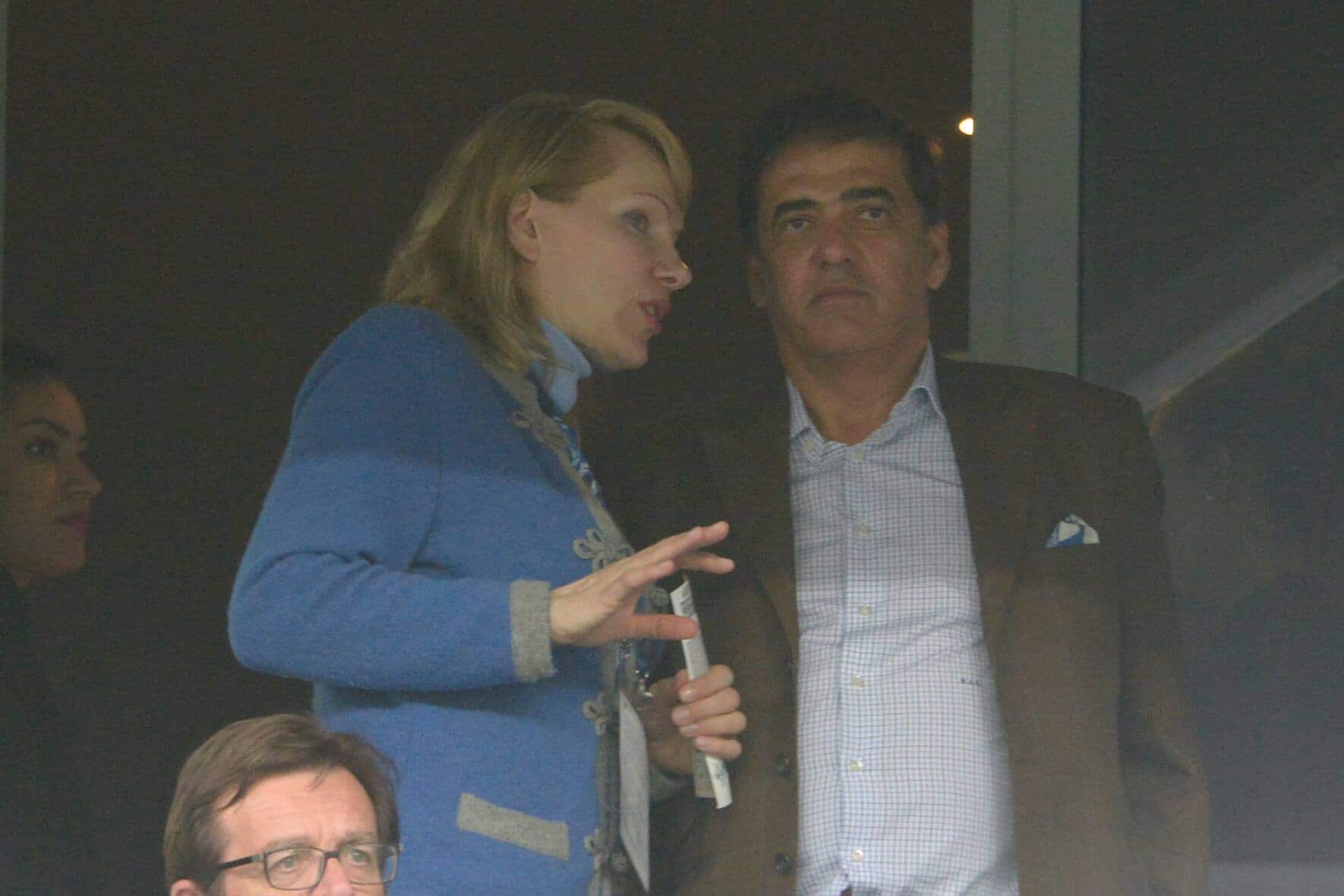Marseille's owner Margarita Louis-Dreyfus with Moroccan billionaire Mehdi El Glaoui during the French Cup 2016 final match between Paris Saint-Germain and Olympique de Marseille at Stade de France in Paris, France on May 21, 2016. PSG won 4-2. Photo by Henri Szwarc/ABACAPRESS.COM  | 548084_041 Paris France (FOTO: DUKAS/ABACA)