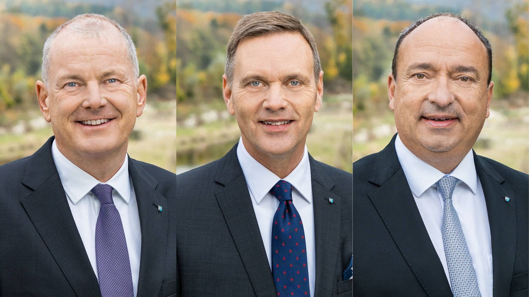 Stephan Attiger, Jean-Pierre Gallati und Markus Dieth