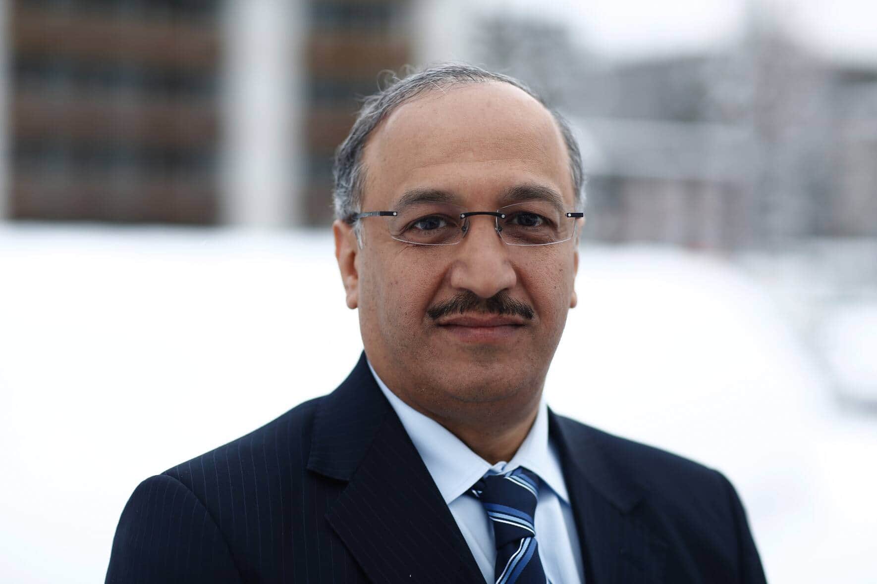 Yousef Abdullah Al-Benyan, chief executive officer of Saudi Basic Industries Corp. (SABIC), poses for a photograph following a Bloomberg Television interview in Davos, Switzerland, on Wednesday, Jan. 20, 2016. World leaders, influential executives, bankers and policy makers attend the 46th annual meeting of the World Economic Forum in Davos from Jan. 20 - 23. Photographer: Simon Dawson/Bloomberg *** Local Caption *** Yousef Abdullah Al-Benyan