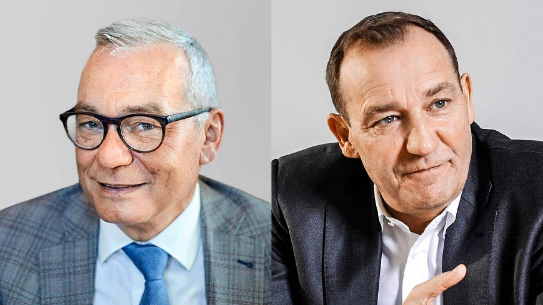Ex-FDP-Ständerat Ruedi Noser (l.) und SVP-Nationalrat Thomas Matter sehen die Wettbewerbsfähigkeit der UBS gefährdet.