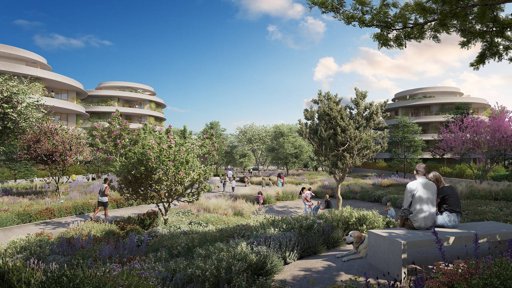 Park und Wohnanlage in der Überbauung «The Ellinikon» in Athen (Visualisierung: Lamda Development).