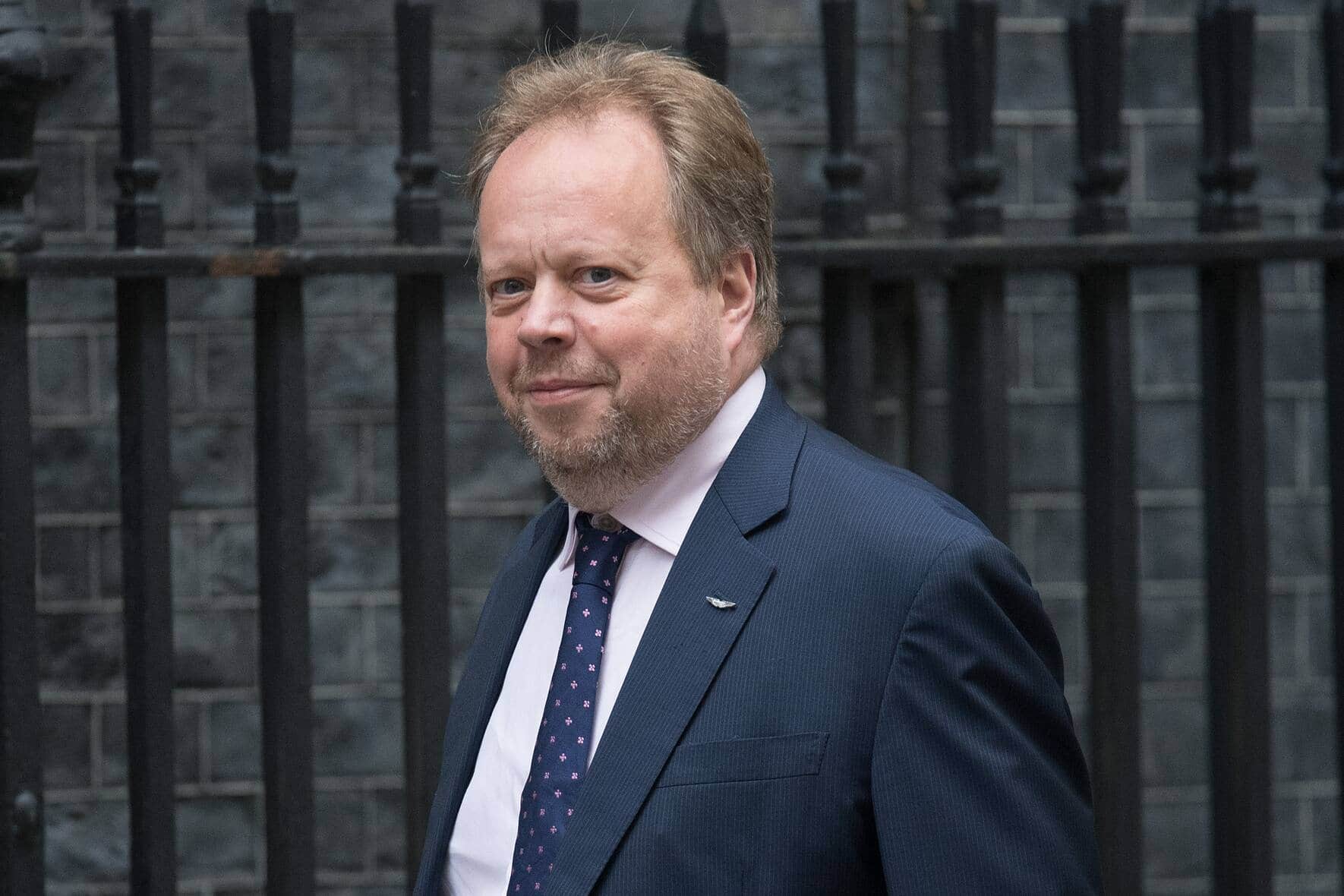 LONDON, ENGLAND - OCTOBER 09: Andy Palmer, chief executive officer of Aston Martin, arrives in Downing Street to attend a meeting of business leaders hosted by Prime Minister, Theresa May, ahead of her Brexit update to the House of Commons, on October 9, 2017 in London, England. Prime Minister Theresa May is expected to tell parliament that Britain can 'prove doomsayers wrong' when it comes to Brexit amid continuing speculation of a cabinet reshuffle.  (Photo by Carl Court/Getty Images)