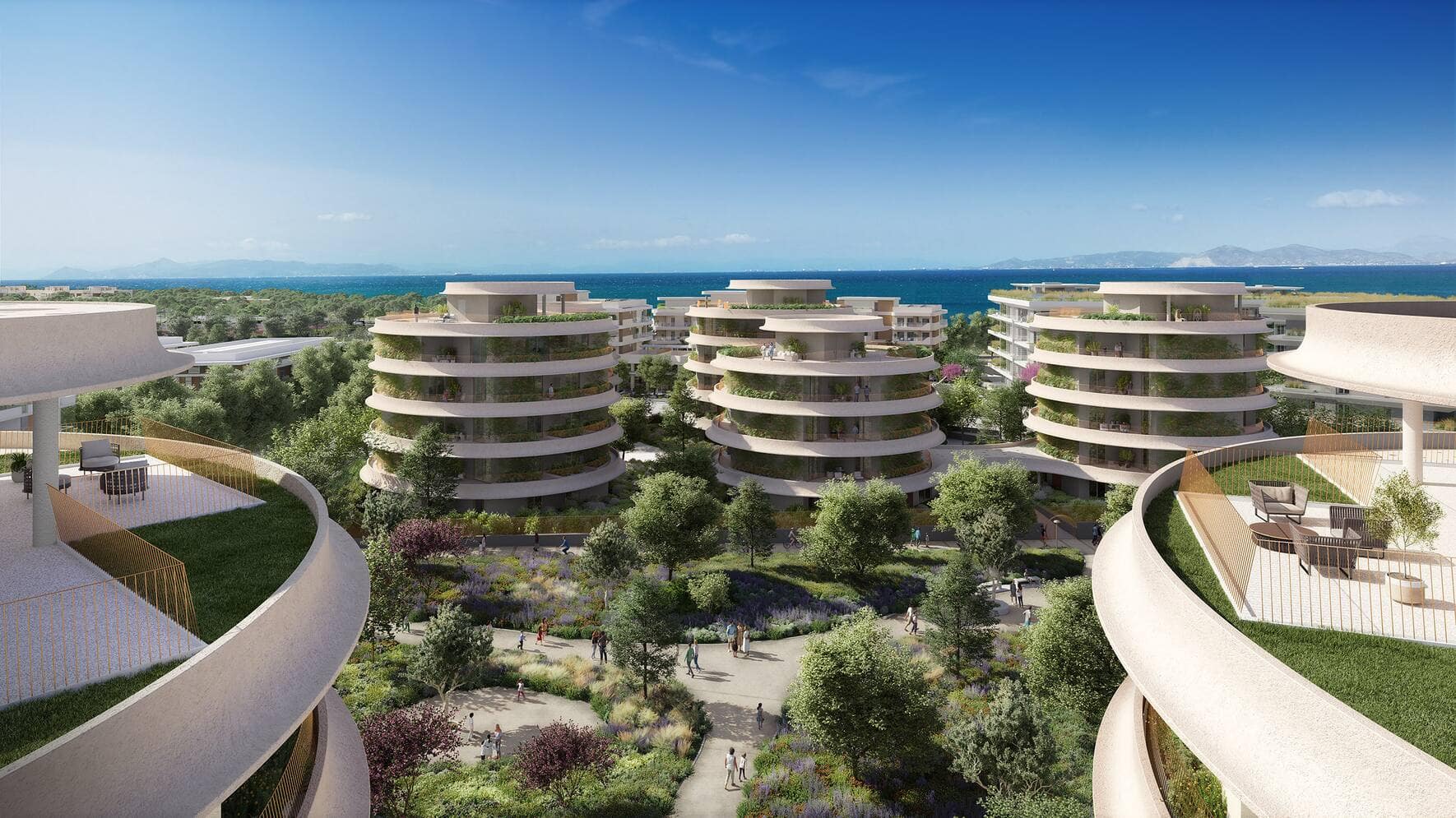 Gebäude von «Little Athens» in der Überbauung «The Ellinikon» in Athen (Visualisierung: Lamda Developments).