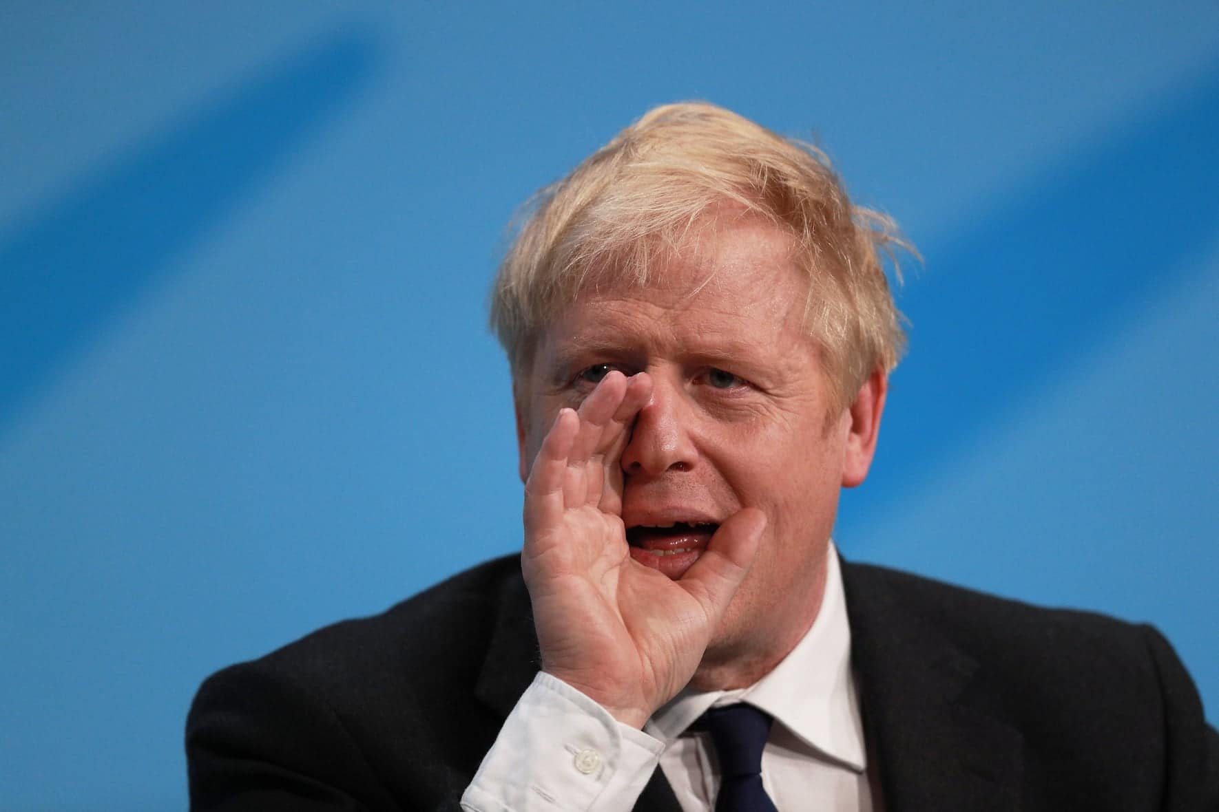 LONDON, ENGLAND - JULY 17: Boris Johnson talks at the final hustings of the Conservative leadership campaign at ExCeL London on July 17, 2019 in London, England. Boris Johnson and Jeremy Hunt are the remaining candidates in contention for the Conservative Party Leadership and thus Prime Minister of the UK. Results will be announced on July 23rd 2019. (Photo by Dan Kitwood/Getty Images)