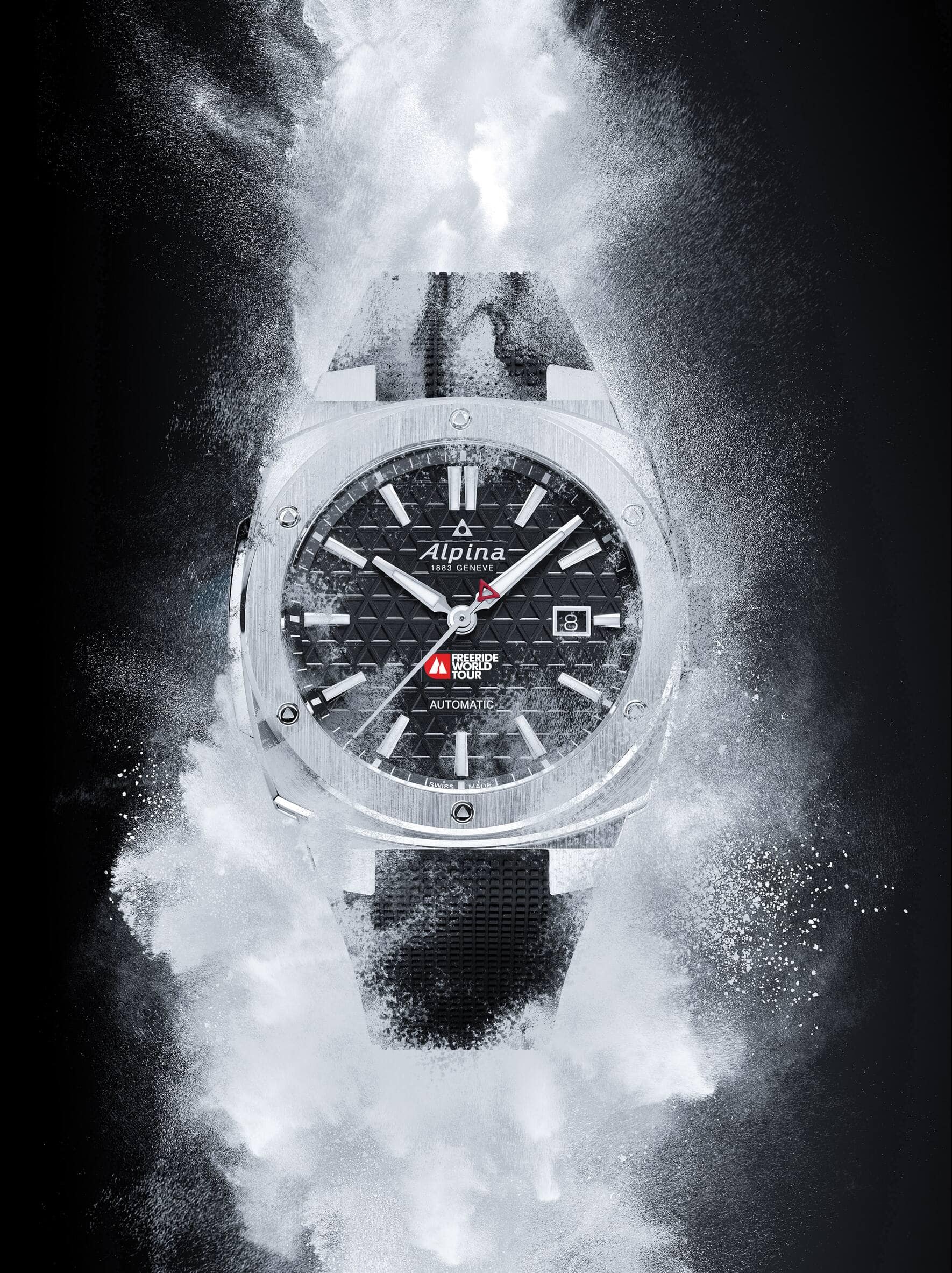 Die Alpina-Uhr Alpiner Extreme Automatic Freeride World Tour 2023.