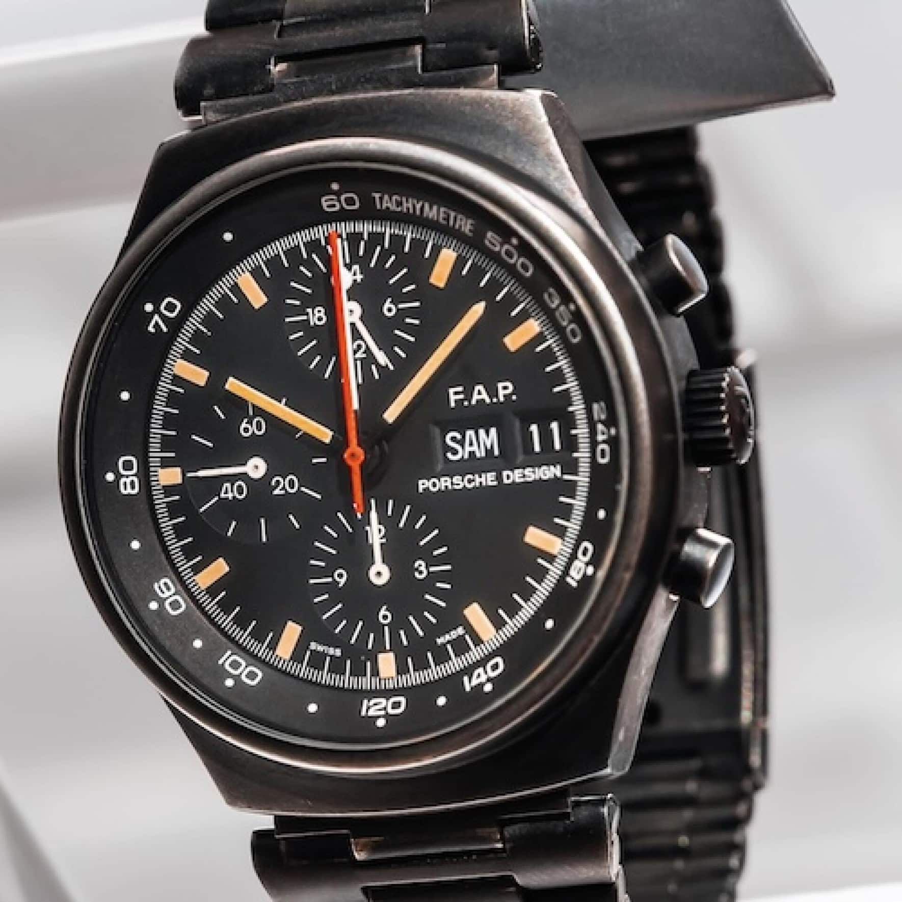 Der Porsche Design Chronograph I war 1972 die erste vollständig schwarze Armbanduhr.