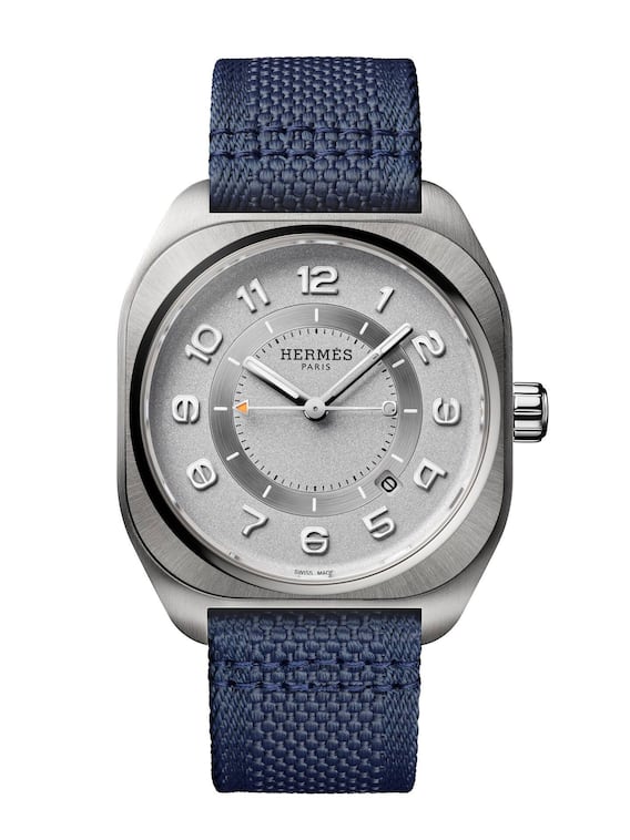 Uhr aus Titan, 42 mm, Automatikwerk, blaues Textilband, Fr. 6530.–