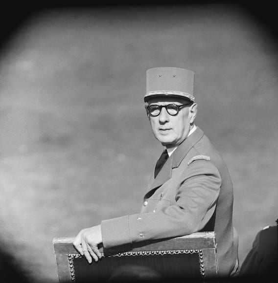 Charles De Gaulle Watches Parade