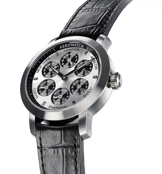 Eine Spezialität von Aerowatch: Uhr mit sieben Zeitzonen.