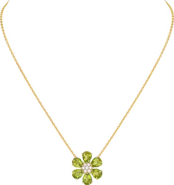 Anhänger aus der Linie «Fleurs d’Hawaï» in Gelbgold mit Diamanten und Peridot. 15’800 Franken.
