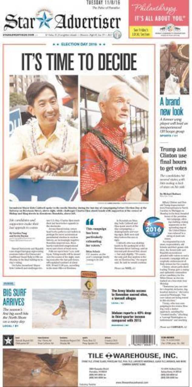 Honolulu Star-Advertiser: «Es ist Zeit, sich zu entscheiden»
HZ