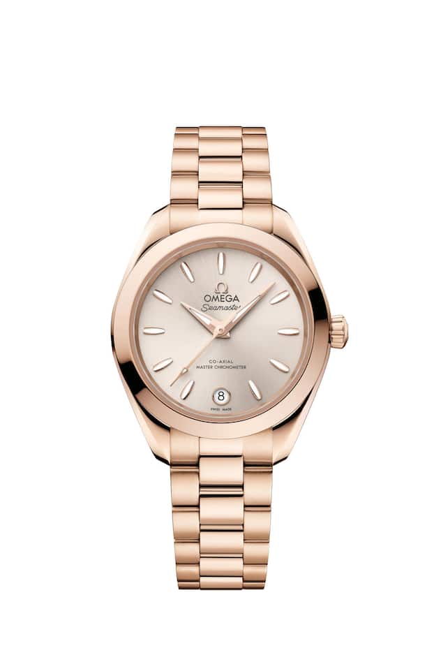 Die Omega Seamaster Aqua Terra aus Sedna-Gold.