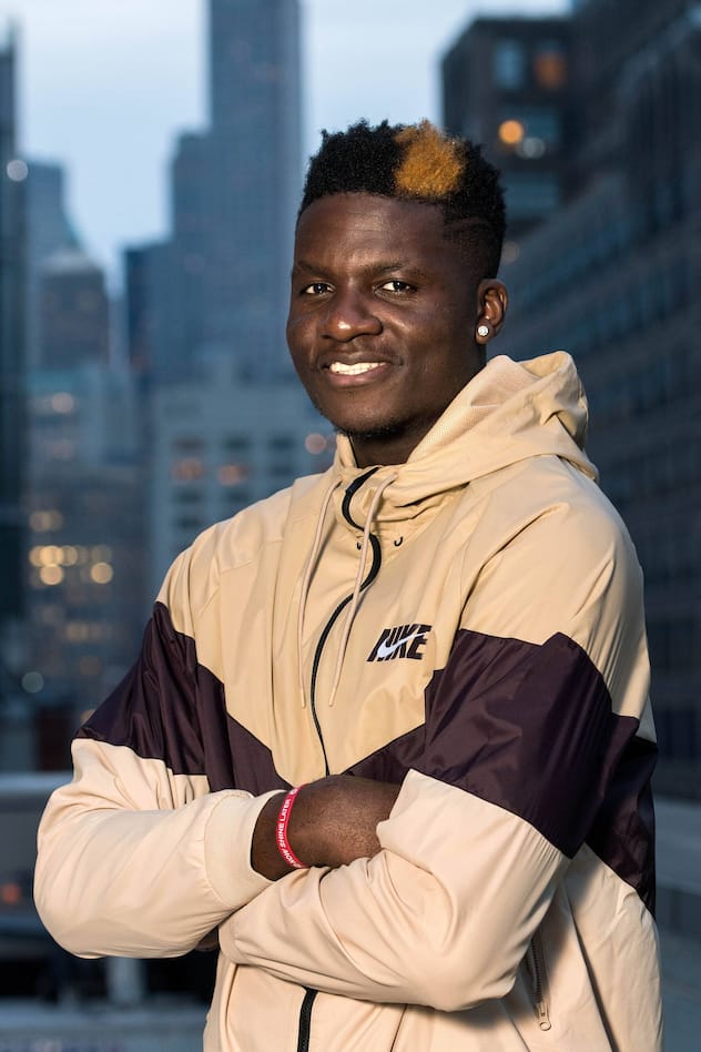 Clint Capela, Swiss professional basketball player for the Houston Rockets of the National Basketball Association (NBA), poses during a photo session in Manhattan, New York City, NY, USA, Thursday November 1st, 2018. (KEYSTONE/Dominic Favre)