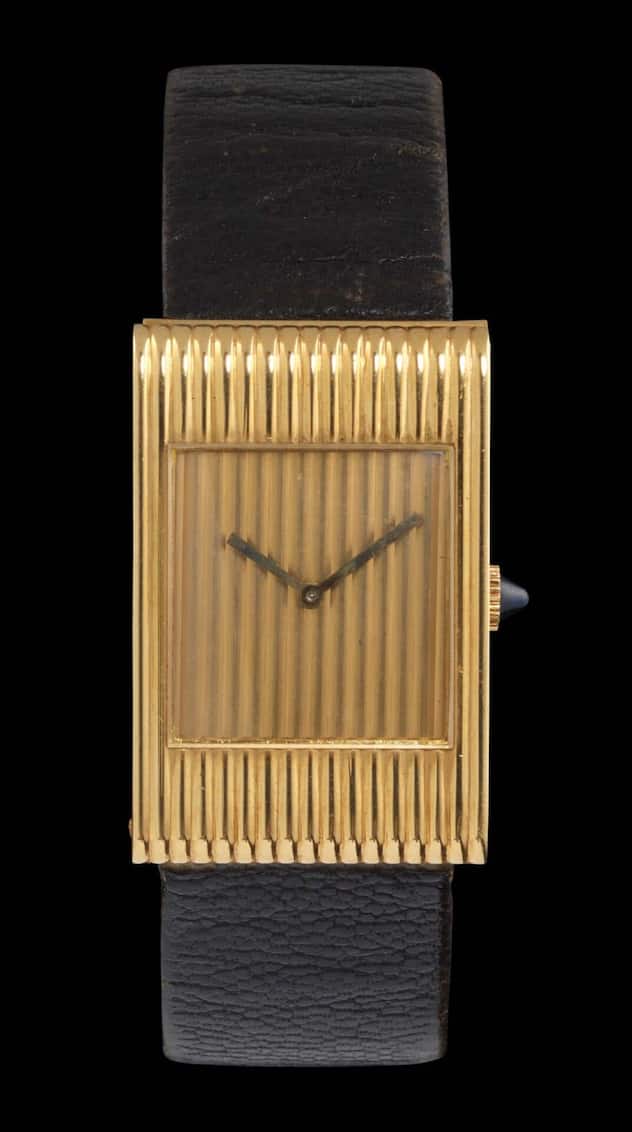 Boucheron und Omega, rechteckige Uhr mit mechanischem Werk.