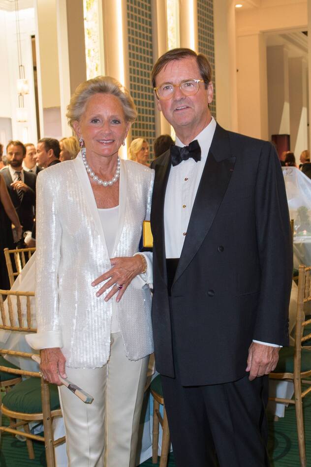 PARIS, FRANCE - SEPTEMBER 09:  Alain Boucheron and his wife attend the 27th 'Biennale des Antiquaires' Pre Opening at Le Grand Palais on September 9, 2014 in Paris, France.  (Photo by Rindoff Petroff/Castel/French Select/Getty Images)