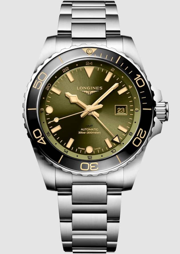 Longines Hydro­Conquest Die Sportuhr mit 43-mm-Stahl­gehäuse, Keramiklünette und kratzfestem Saphirglas kann viel aushalten, auch Druck bis 300 Meter unter Wasser. 2800 Fr.