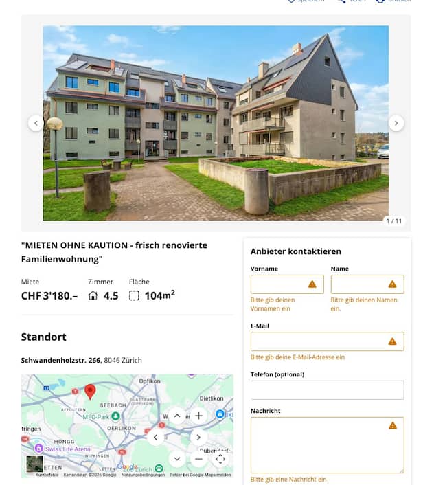 Beim heutigen Mietzinsniveau sind als Kaution rasch einmal um die 10'000 Franken oder mehr fällig.