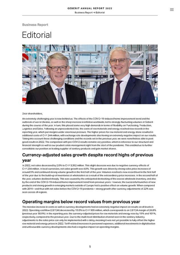 Denn das Konzept der Trennung der Medien nach Zielgruppen überzeugt nach wie vor: gedruckt ein Kurzbericht und eine Jahreschronik, der gesamte Geschäftsbericht nur online.