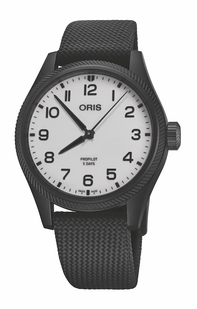 <p>ORIS</p>
<p>The Hölstein Edition 2025:</p>
<p>A special no-date ProPilot plated in black DLC with a full-lume dial that plays hide and seek.</p>
<p>The white dial glows green in the dark to reveal the Oris Bear.</p>