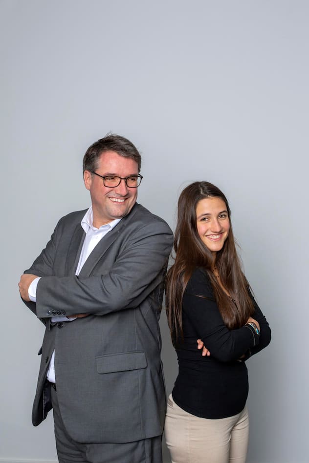 Bulle, le 17 janvier 2019. Portrait de Christian Levrat et de sa fille Marie. Â© Magali Girardin