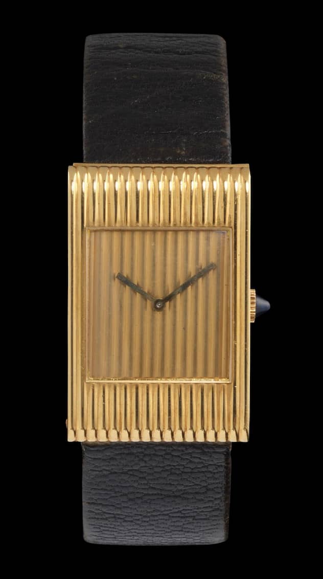 <p>Boucheron und Omega, rechteckige Uhr mit mechanischem Werk.</p>
