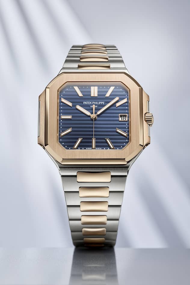 <p>Patek Philippe, Cubitus</p>
<p>Mit der Nautilus lancierte Patek Philippe 1976 seine erste Sport-Chic-Uhr, ebenfalls von Design-Grandseigneur Gérald Genta gestaltet. Die Cubitus ist der «kleine Bruder» der Nautilus. Diese Cubitus kostet 52’800 Franken.</p>